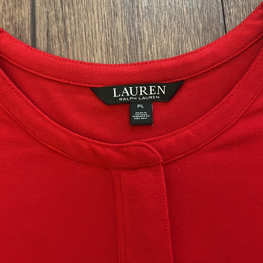 Lauren Ralph Lauren red tunic style top - Picture 3 of 8